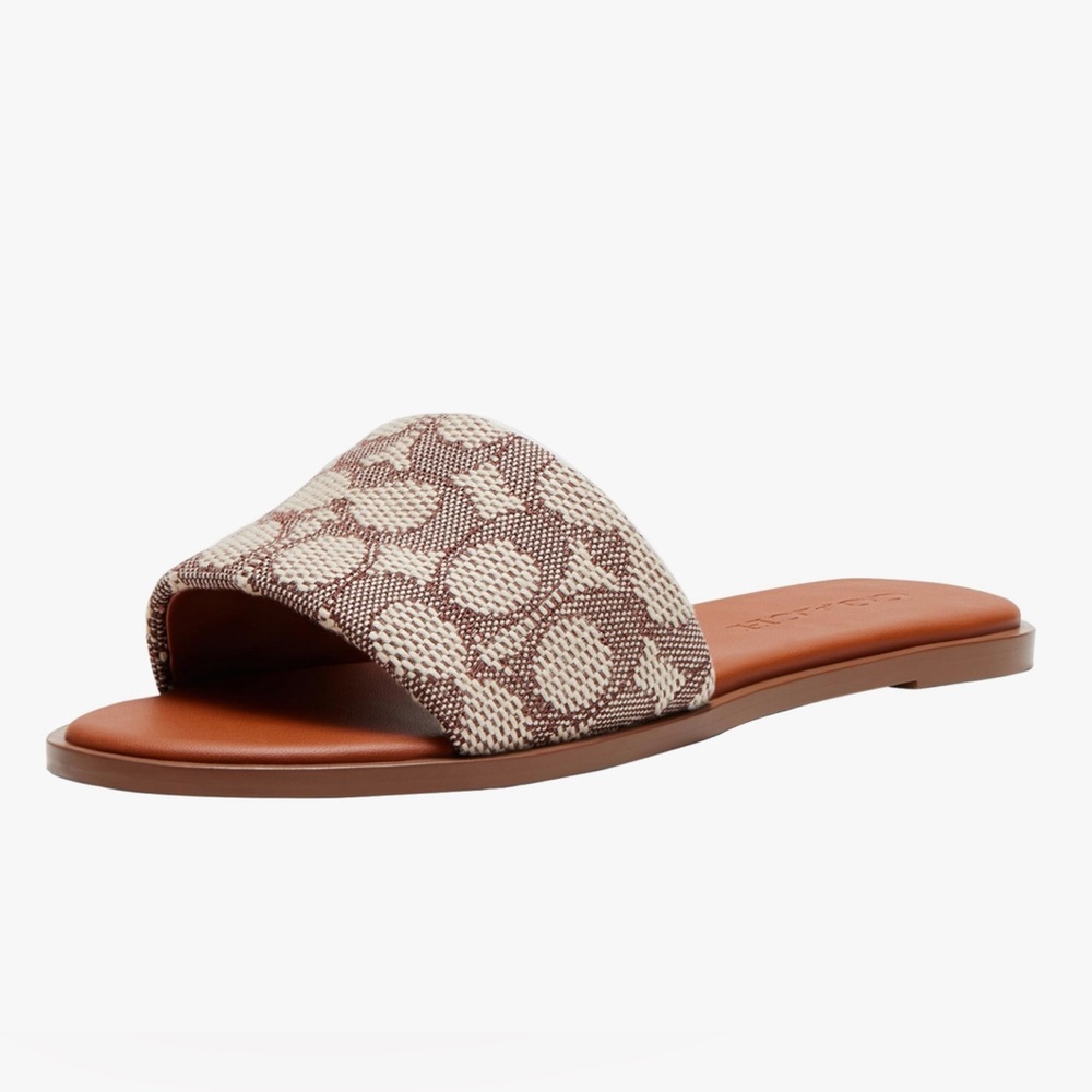 Coach Signature Holly Brown Slide Sandals